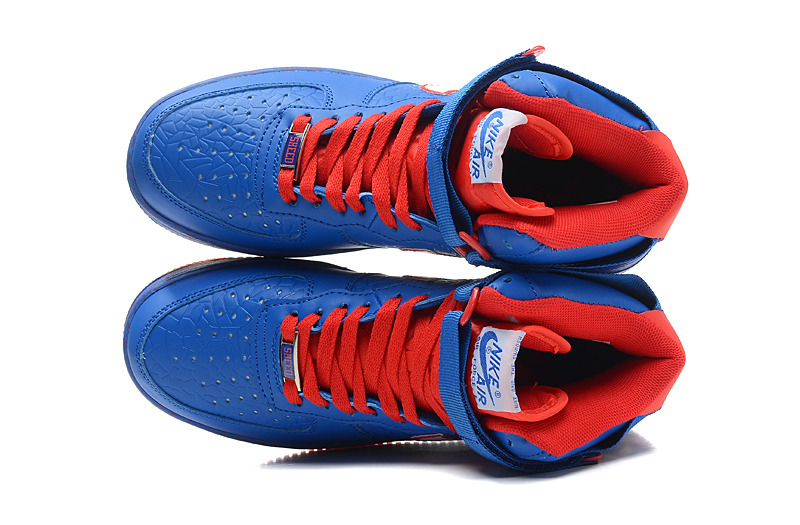 Nike Air Force 1 chaussures de haut hommes bleus (4)